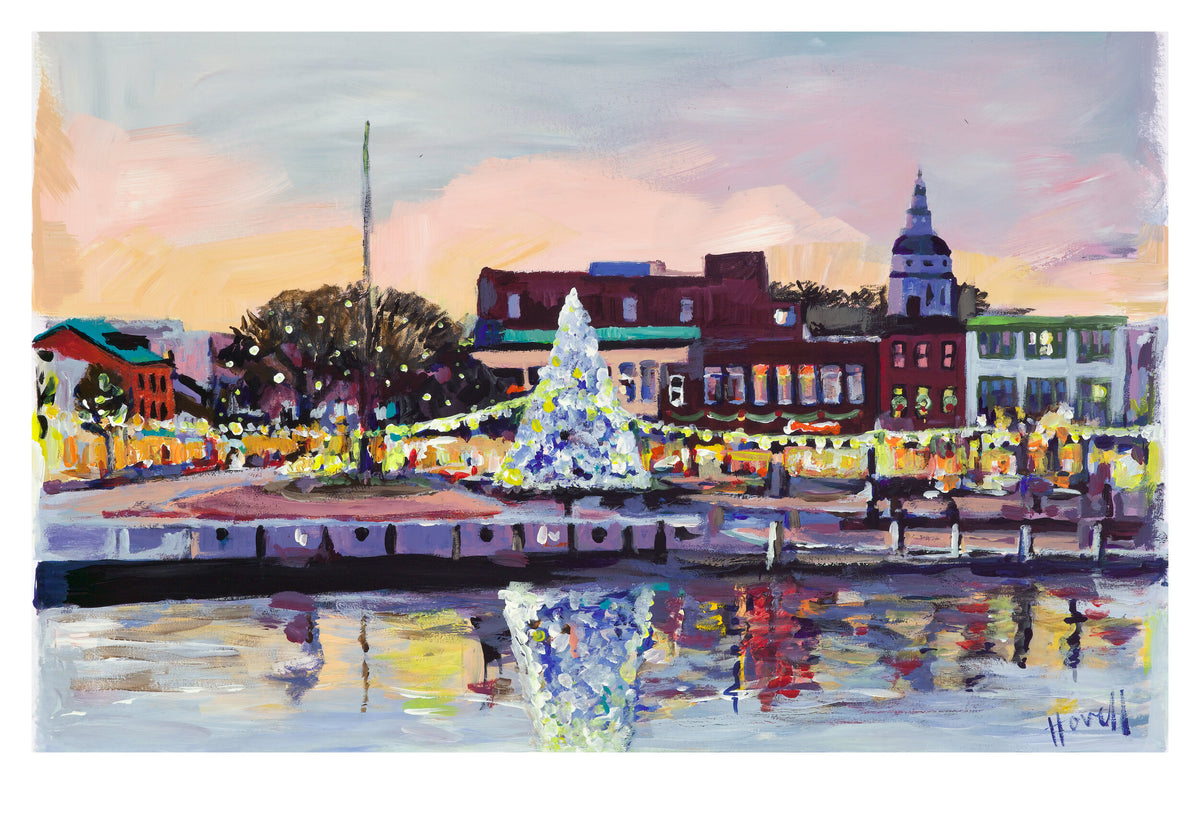 Annapolis Christmas Tree Print Kim Hovell