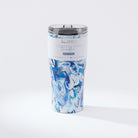 Kim Hovell Azul Oyster coffee tumbler with lid and information sleeve 