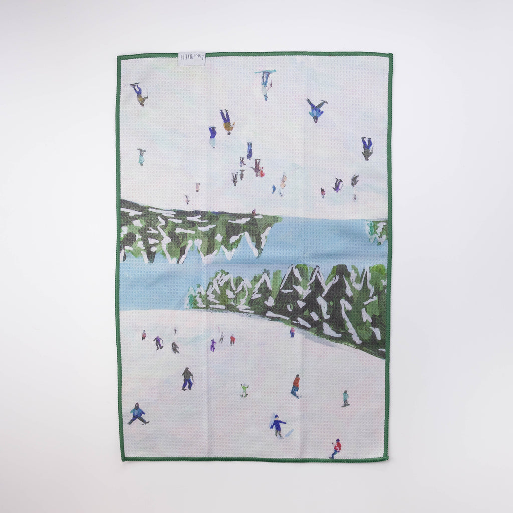 Ski Theme Reversible Tea Towel