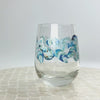 Kim Hovell blue oyster flowing shells design on Libbey 16oz Wine Glass 