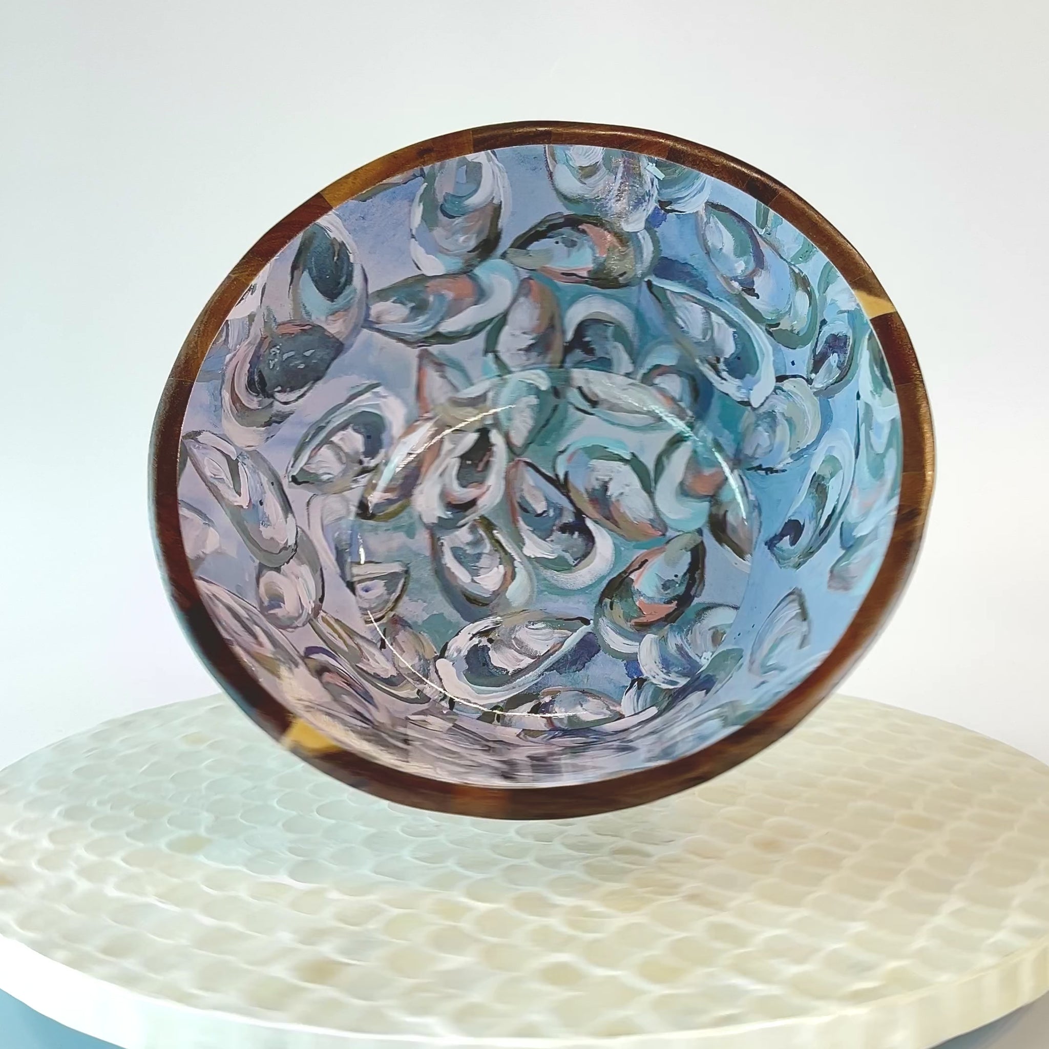 Wooden Bowl (Large) - Pewter Shells – Kim Hovell