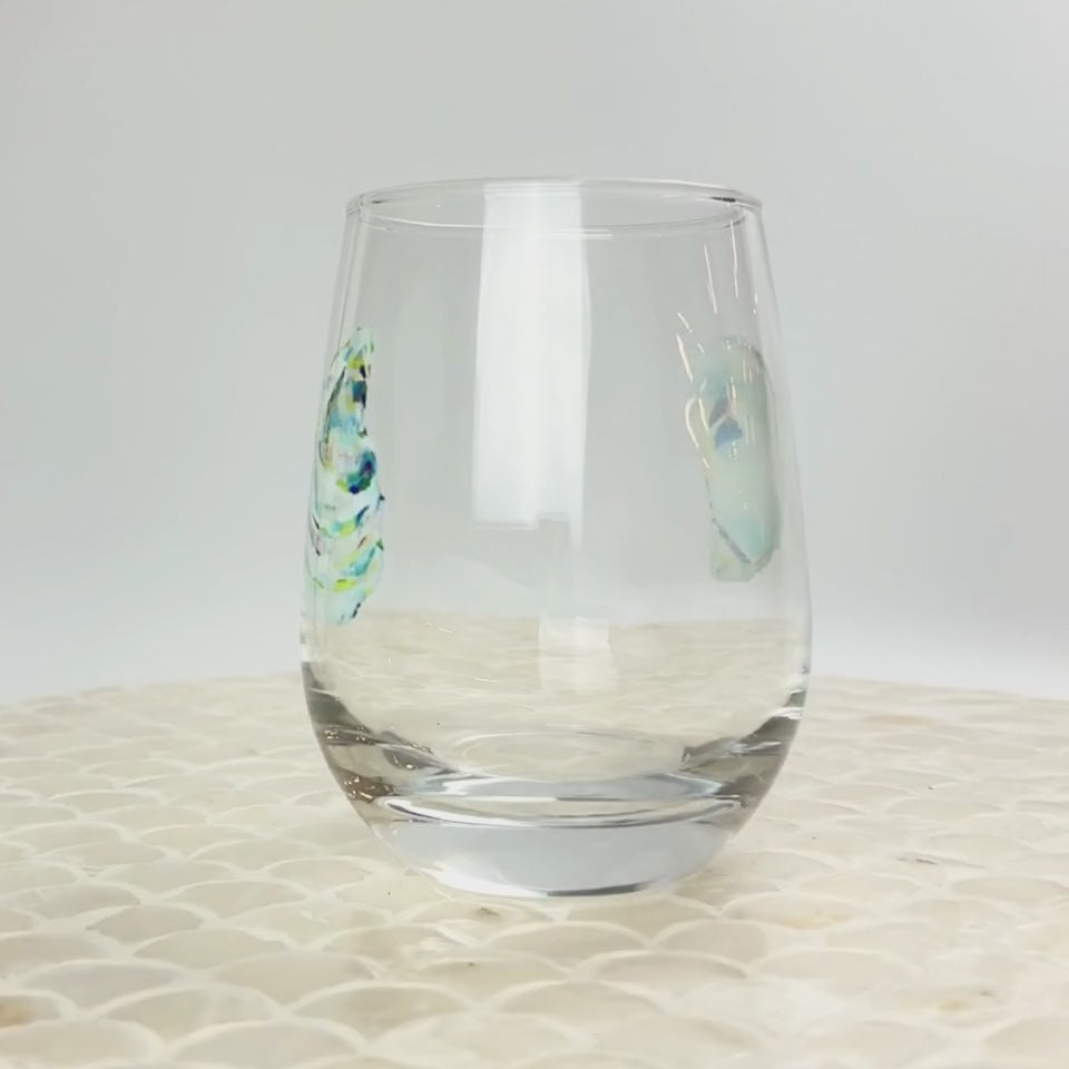 Kim Hovell Original Art Providence Oyster on Libbey Glass 